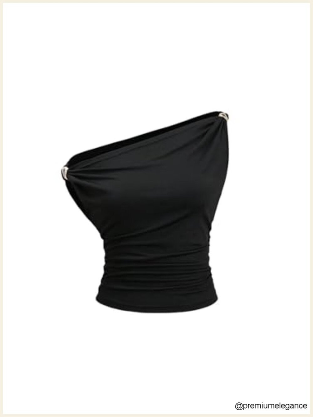 Off Shoulder Gold Decor Tops Sexy Dressy Casual T Shirts Asymmetrical Neck Tube